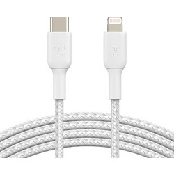 Belkin Braided USB-C to Lightning Cable 30W 2m White CAA004BT2MWH