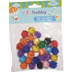 EXAS POM POM GLITTER 1.5cm 30 ΤΕΜ. 000402410
