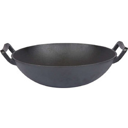 Wok μαντεμένιο με δύο λαβές 30 εκατ. School of Wok