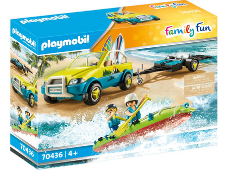 Playmobil Family Fun Αυτοκίνητο με Ανοιχτή Οροφή & Κανό για 4+ Ετών 70436