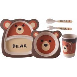 Σετ Φαγητού Bamboo Bear Brown 5τμχ