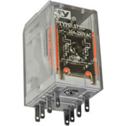 Ρελέ μίνι τύπου λυχνίας 6V AC 5A 8 πόδια 2 επαφές με LED & TEST μπουτόν - 11-20618