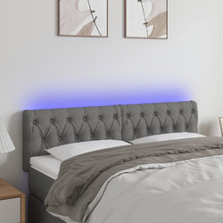 vidaXL Κεφαλάρι Κρεβατιού Υφασμάτινο με LED Φωτισμό Γκρι 160x7x78/88cm 3121955