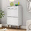 vidaXL Molde Παπουτσοθήκη Μασίφ Ξύλο Λευκή M59.5xΠ35xY103cm 350526