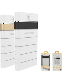 Newtop PB13 Power Bank 8000mAh με Θύρα USB-A White Black