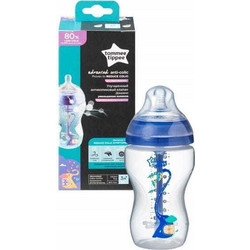 Tommee Tippee Advanced Πλαστικό Μπιμπερό με Θηλή Σιλικόνης κατά των Κολικών 3m+ Blue 340ml