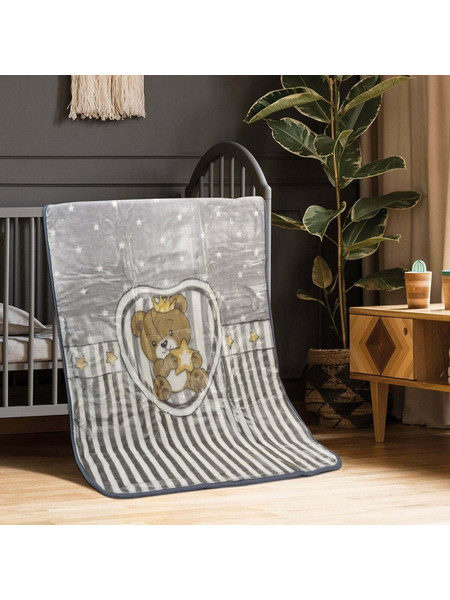 Beauty Home Art 5258 Κουβέρτα Κούνιας Βελουτέ 110x140 Γκρι