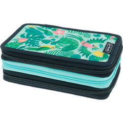 Herlitz Sweet Jungle Κασετίνα Γεμάτη με 3 Θήκες Μπλε 50043408