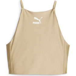 Puma T7 Γυναικείο Αθλητικό Crop Top Χρυσό 621462-84
