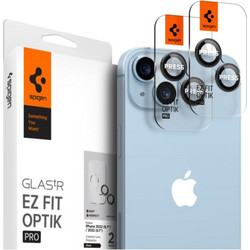 SPIGEN OPTIK EZ FIT TEMPERED GLASS FOR CAMERA LENS IPHONE 14 / 14 PLUS black 2pcs