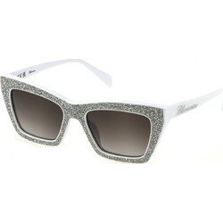 Blumarine SBM830S 0847 Γυναικεία Γυαλιά Ηλίου Πεταλούδα Κοκάλινα Λευκά με Μαύρο Degradee Φακό
