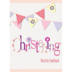 Παιδικό Προσκλητήριο Γενεθλίων Christening 14.5εκ x 11.5εκ x 1εκ 8τμχ