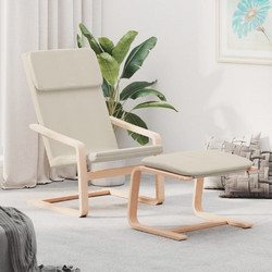vidaXL Πολυθρόνα Relax με Υποπόδιο Εκρού 3154412