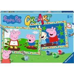 Ravensburger 23570 Creart Kids Ζωγραφική με Αριθμούς (Περιλαμβάνει Χρώματα,Πινέλο,Κορνίζα) Peppa Pig Μεγάλο x2 για 7+ Ετών