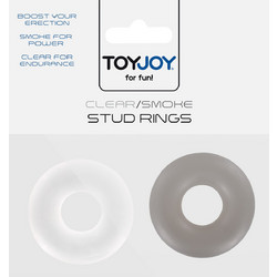 ToyJoy Stud Cock Rings & Σετ Ελαστικά Δαχτυλίδια Πέους Σιλικόνης 4cm Μαύρα Λευκά
