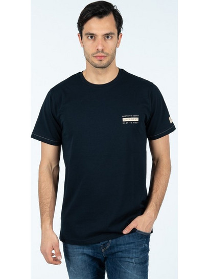 EVERBEST T-Shirt Λαιμόκοψη Με Στάμπα 222810Α ΜΠΛΕ ΜΠΛΕ