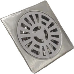 Σχαράκι Μπάνιου Σιφόνι Βαθύ Inox 10x10cm με ρίγες - For Home