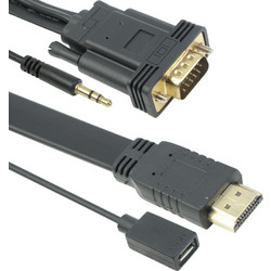 Καλώδιο No brand, HDMI σε VGA, 3m με Ήχο Πλακέ - 18261