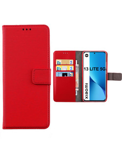 ΘΗΚΗ XIAOMI 13 LITE 5G 6.55" ΠΟΡΤΟΦΟΛΙ ΔΕΡΜΑΤΙΝΗΣ ME ΜΑΓΝΗΤΙΚΟ CLIP RED