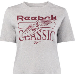 Reebok Sport Graphic Tee Γυναικείο Αθλητικό Crop Top Γκρι 100036602
