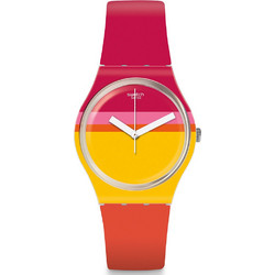 Swatch Roug'Heure Γυναικείο Ρολόι με Πολύχρωμο Καουτσούκ Λουράκι GW198