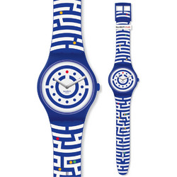 Swatch Club Follow The Dots Ανδρικό Ρολόι με Μπλε Καουτσούκ Λουράκι SUOZ279