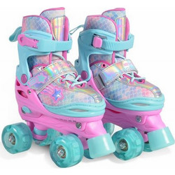 Byox Ariel Quad Αυξομειούμενα Rollers Παιδικά Ροζ Τιρκουάζ