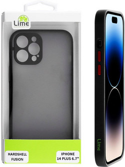 Lime Successories Lime Θηκη Iphone 14 Plus 6.7'' Hardshell Fusion Full Camera Protection Black With Red KEYS
