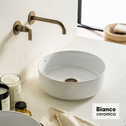 Bianco Focus Επικαθήμενος Νιπτήρας Μπάνιου Στρογγυλός Πορσελάνης 36cm Λευκός 508-33036-300