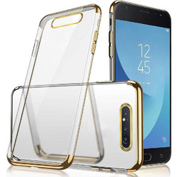 Θήκη Samsung Galaxy A80 / A90 Σιλικόνης Διάφανη New Electro Tpu-Gold