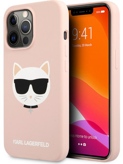 Karl Lagerfeld Choupette's Head Back Cover Pink (iPhone 13 Pro)