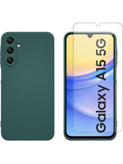 Redshield Samsung Galaxy A15 Silicone & Glass Green Θήκη Κινητού & Προστατευτικό Οθόνης