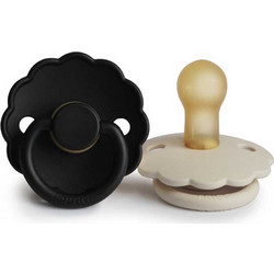 Frigg Daisy Πιπίλες Καουτσούκ 6-18m Cream Jet Black 2τμχ