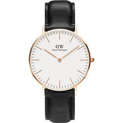 Daniel Wellington Classic Sheffield Γυναικείο Ρολόι με Μαύρο Δερμάτινο Λουράκι DW0010020