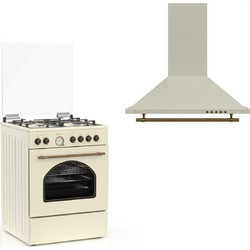 Σετ Κουζίνα Ελεύθερη Μικτή Thermogatz TGS 4320 BEIGE TURBO με Απορροφητήρα TGS 960 BEIGE