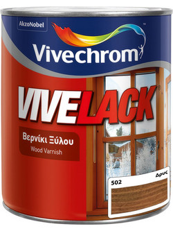 Vivechrom Vivelack 502 Βερνίκι Επιφάνειας Ξύλου Διαλύτου Gloss Δρυς 0.75lt