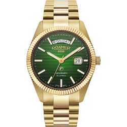 Roamer Ανδρικό Ρολόι με Χρυσό Μεταλλικό Μπρασελέ R981666487550