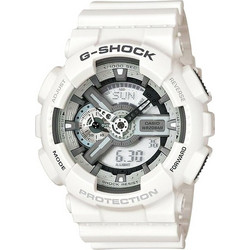 Casio Ανδρικό Ρολόι Χρονογράφος με Λευκό Καουτσούκ Λουράκι GA-110C-7AER