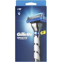 Gillette Mach3 Turbo Men's Ξυραφάκι με Ανταλλακτικές Κεφαλές με 3 Λεπίδες & Λιπαντική Ταινία + Ανταλλακτικό Ξυραφάκι