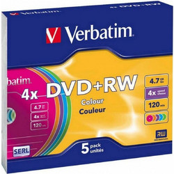 DVD-RW Verbatim 5 Μονάδες Πολύχρωμο 4,7 GB 4x