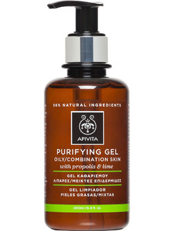 Apivita Propolis & Lime Purifying Oily/Combination Skin Gel Καθαρισμού Προσώπου 200ml
