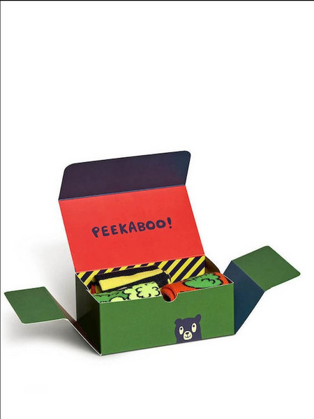 HAPPY SOCKS ΚΑΛΤΣΕΣ ΠΑΙΔΙΚΕΣ PEEKABOO GIFT ST P000335, ΜΑΥΡΟ, ΠΑΙΔΙΚΟ