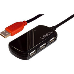 Lindy 42783 USB Hub 2.0 USB-A με 4 Θύρες USB-A & Εξωτερική Παροχή Ρεύματος