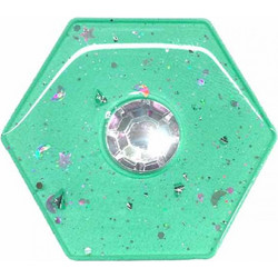 Pop Socket Κινητού Πολύγωνο Glitter Τιρκουάζ