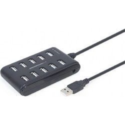 Gembird U2P10P USB Hub 2.0 USB-A με 10 Θύρες USB-A & Εξωτερική Παροχή Ρεύματος