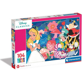 Παιδικό Puzzle Clementoni Super Color Disney Η Αλίκη Στη Χώρα Των Θαυμάτων 104 Κομμάτια