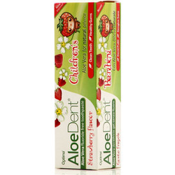 Optima AloeDent Children's Strawberry Παιδική Οδοντόκρεμα για Λεύκανση & Προστασία Ούλων Χωρίς Φθόριο 50ml