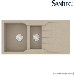Sanitec Ultra Granite 802 Επικαθήμενος Νεροχύτης Γρανίτη Αντιστρεφόμενος Ματ Sabbia 100x50cm