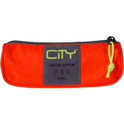 City Eclair Satin 1zip Κασετίνα Βαρελάκι Πορτοκαλί 22699