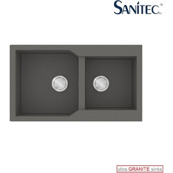 Sanitec Ultra Granite 804 Υποκαθήμενος Νεροχύτης Γρανίτη Αντιστρεφόμενος Ματ Pietra 86x50cm